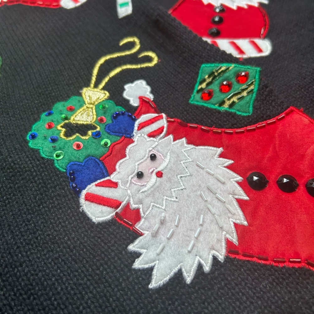 Tiara International Vintage Ugly Christmas‎ Sweater Womens Large Holiday Santa - Picture 8 of 15